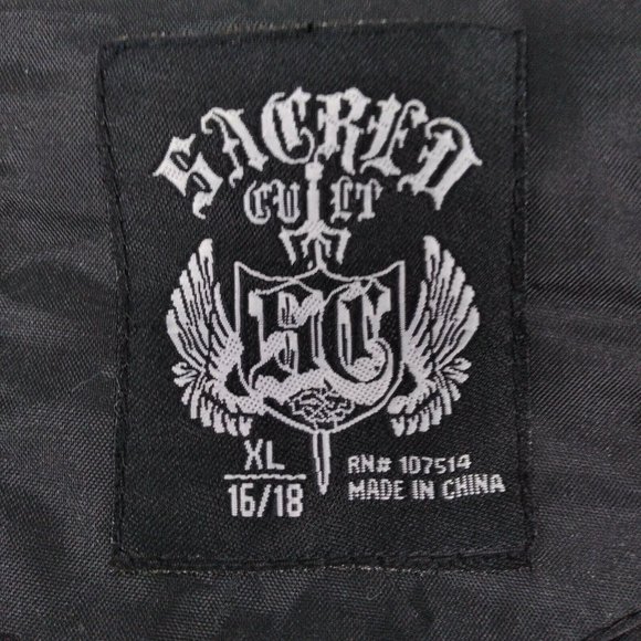 NEW Sacred Cult Boys Blue Black Full-Zip Coat Kids Insulated Jacket Sz XL 16/18 - Picture 6 of 8